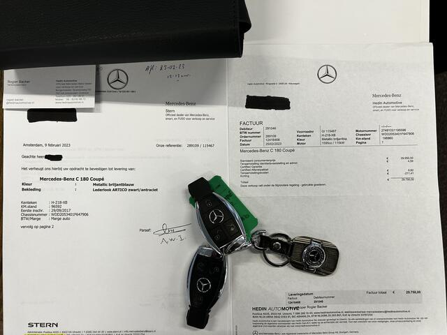 Mercedes-Benz C-KLASSE Coupé 180 AMG Exclusive | Automaat | Lederen bekleding | Dealer onderhouden | Adaptief onderstel | Achteruitrijcamera | Cruise control | Climate control | Houtafwerking interieur