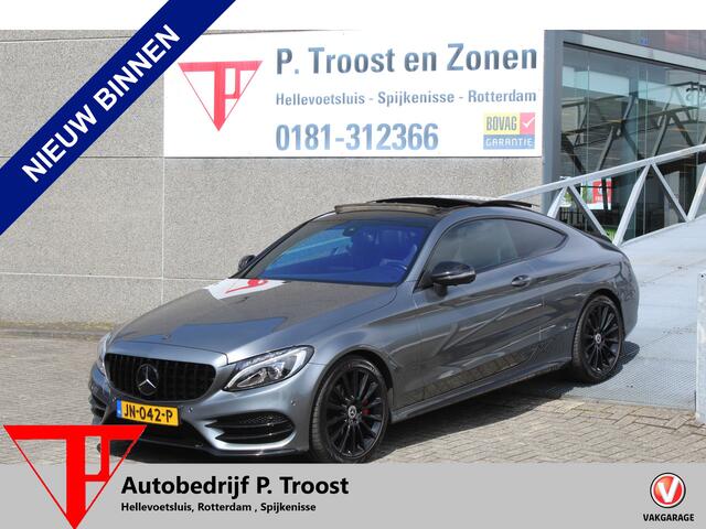 Mercedes-Benz C-KLASSE Coupé 200 Prestige AMG Automaat/Panoramadak/Navigatie/Cruise control/Voorstoelen elektrisch verstelbaar+verwarmbaar/Kleppensysteem/Buitenpiegels inklapbaar/360 camera/Led koplampen adaptief/Alarm klasse 3/Parkeersensoren