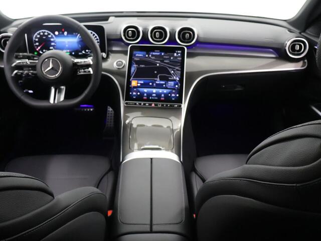 Mercedes-Benz C-KLASSE 300 e AMG Line | Rijassistentiepakket | Panoramadak | Digital Light | Head-Up Display | Trekhaak | Sfeerverlichting | elektrisch verstelbare voorstoelen | Nightpakket