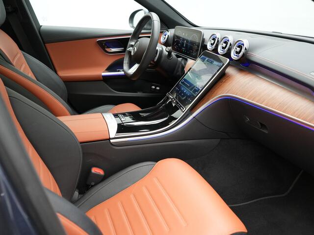 Mercedes-Benz C-KLASSE Estate 300 e AMG Line Plug in Hybrid Dealer O.H. PHEV | Panodak | Lederen Sportstoelen Verwarmd | Adaptive Cruise | Apple Carplay | Sfeerverlichting | MBUX | Navigatie | Camera | DAB | Virtual |