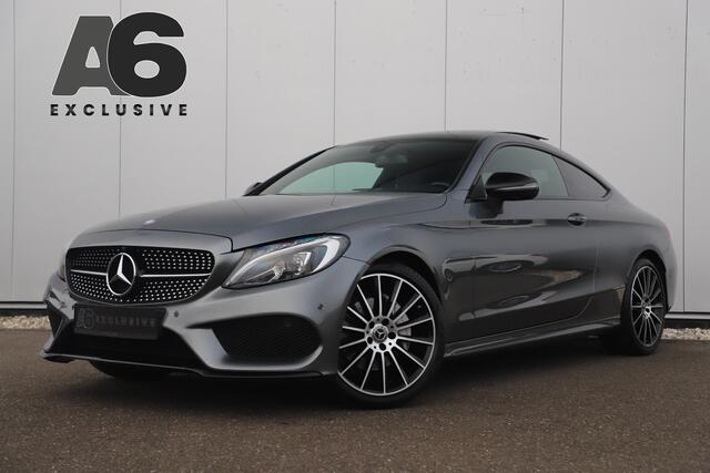 Mercedes-Benz C-KLASSE Coupé 200 AMG Line 184PK Automaat Panoramadak Burmester Night Pakket 19 inch Half Leder Full LED Navigatie 360 Camera Bluetooth Clima Cruise
