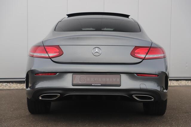Mercedes-Benz C-KLASSE Coupé 200 AMG Line 184PK Automaat Panoramadak Burmester Night Pakket 19 inch Half Leder Full LED Navigatie 360 Camera Bluetooth Clima Cruise