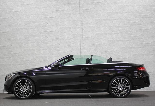 Mercedes-Benz C-KLASSE Cabrio 400 4MATIC | AMG-Line | Burmester | ACC | Head-Up | Stoelventilatie | Memory | LED | Leder | Sportuitlaat | Trekhaak | 19'' | Nekverwarming | Sfeerverlichting | Comand Navi | Camera | Dodehoek | DAB |