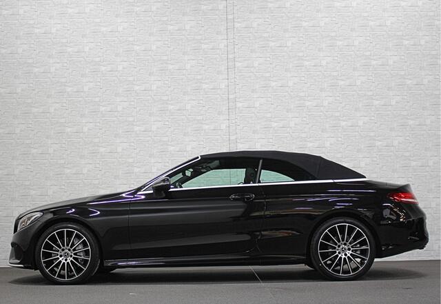 Mercedes-Benz C-KLASSE Cabrio 400 4MATIC | AMG-Line | Burmester | ACC | Head-Up | Stoelventilatie | Memory | LED | Leder | Sportuitlaat | Trekhaak | 19'' | Nekverwarming | Sfeerverlichting | Comand Navi | Camera | Dodehoek | DAB |