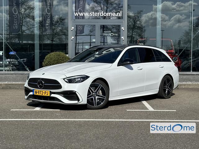 Mercedes-Benz C-KLASSE 220 d Estate AMG | MBUX l Panoramadak l Augmented Reality l Apple Car play l Stoelverwarming l Wegklapbare Trekhaak l Designo OpalithWit l Night pakket l LED High Performance l Distronic Plus l Easy Pack l Business pakket l Spiegel pakket l