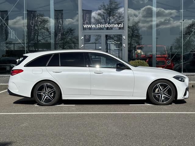 Mercedes-Benz C-KLASSE 220 d Estate AMG | MBUX l Panoramadak l Augmented Reality l Apple Car play l Stoelverwarming l Wegklapbare Trekhaak l Designo OpalithWit l Night pakket l LED High Performance l Distronic Plus l Easy Pack l Business pakket l Spiegel pakket l