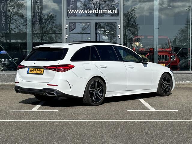 Mercedes-Benz C-KLASSE 220 d Estate AMG | MBUX l Panoramadak l Augmented Reality l Apple Car play l Stoelverwarming l Wegklapbare Trekhaak l Designo OpalithWit l Night pakket l LED High Performance l Distronic Plus l Easy Pack l Business pakket l Spiegel pakket l