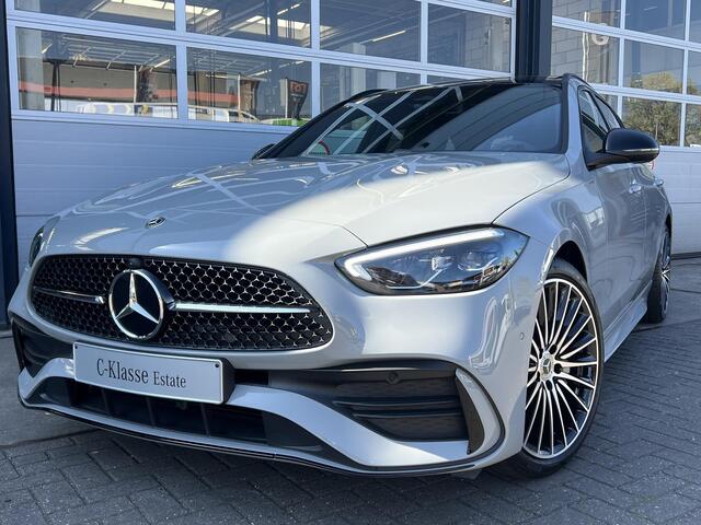 Mercedes-Benz C-KLASSE Estate 180 Business Solution AMG | Night Pakket | Panoramadak | 360° Camera | Dodehoekassistent | Sierdelen Hout Aluminium Lines Zwart | Elektrisch Verstelbare Stoelen + Memory | Apple CarPlay | Android Auto | Sfeerverlichting