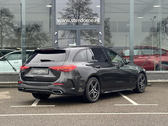 Mercedes-Benz C-KLASSE Estate 300 e AMG Line l Distronic l MBUX l Stoelverwarming l DIGITAL LIGHT l Night pakket l 360 gr Camera l Smart phone integratie l Niveau regeling l Sfeerverlichting l Wegklapbare Trekhaak l Multicontourstoelen l Airco l LEDER ARTICO l