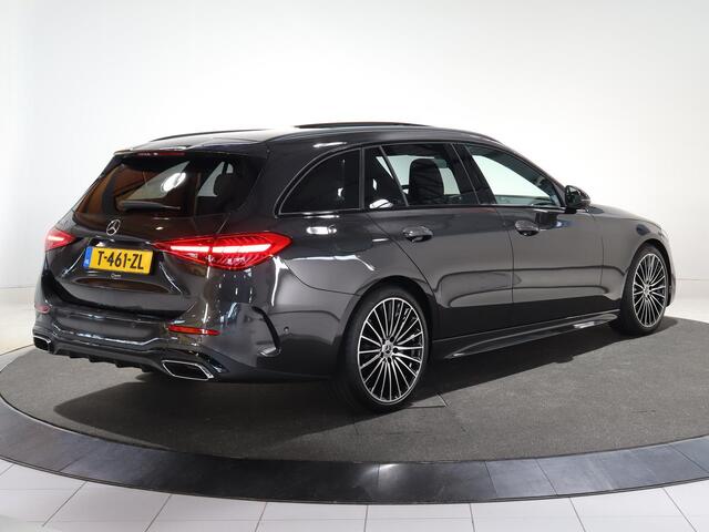 Mercedes-Benz C-KLASSE Estate 180 AMG NIGHT | Panoramadak | Stoelmemory | Dodehoekassistent | Apple Carplay | Beige Leder | Dodehoekassistent | 19 inch AMG Multispaaks velgen |