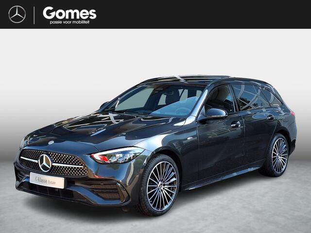 Mercedes-Benz C-KLASSE Estate 300 e Business Solution AMG | Night Pakket | Panoramadak | 360° Camera | Dodehoekassistent | Elektrisch Verstelbare Stoelen + Memory | Elektrische Achterklep | Apple CarPlay | Android Auto | Sfeerverlichting | Stoelverwarming
