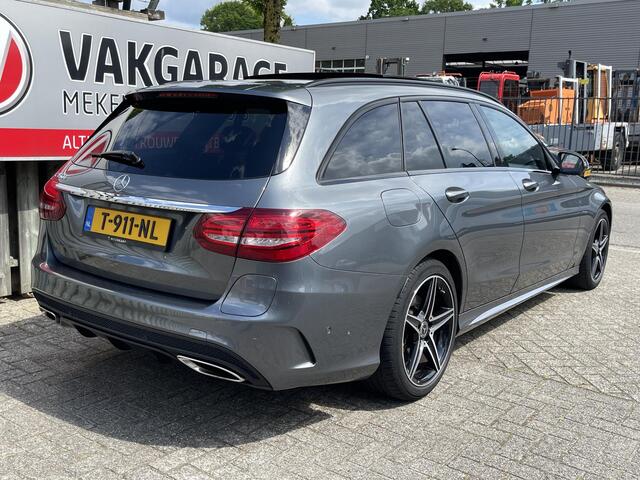 Mercedes-Benz C-KLASSE Estate 350 e Sport Edition AMG Line 18"/Panoramadak/Luchtvering/360 camera/Burmester/Leder/Stoelverwarming/LED