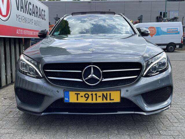 Mercedes-Benz C-KLASSE Estate 350 e Sport Edition AMG Line 18"/Panoramadak/Luchtvering/360 camera/Burmester/Leder/Stoelverwarming/LED