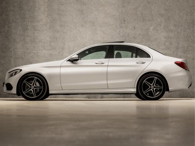Mercedes-Benz C-KLASSE 180 AMG Sport 157Pk Automaat (PANORAMADAK, GROOT NAVI, 360 CAMERA, STOELVERWARMING, ELEK SPORTSTOELEN, LEDER, SFEERVERLICHTING, CRUISE, NIEUWE APK, NIEUWSTAAT)