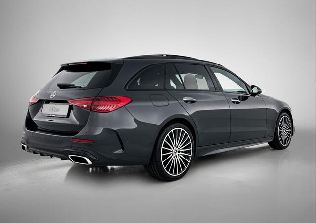 Mercedes-Benz C-KLASSE Estate 300 e Business Solution AMG | Trekhaak | Comfortpakket Plus | Nightpakket | Middenconsole metaalstructuur | Panoramaschuifdak | Parkeerpakket met 360°-camera |