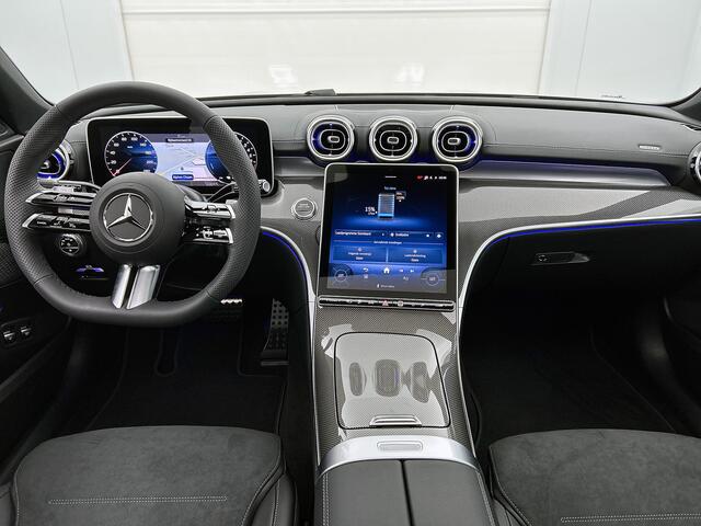 Mercedes-Benz C-KLASSE Estate 300 e Business Solution AMG | Trekhaak | Comfortpakket Plus | Nightpakket | Middenconsole metaalstructuur | Panoramaschuifdak | Parkeerpakket met 360°-camera |