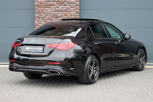 Mercedes-Benz C-KLASSE 300 e AMG Line Aut9 | Panoramadak | Memory | Surround Camera | Leder | Trekhaak | Keyless Go | Nightpakket | High Perf. LED |
