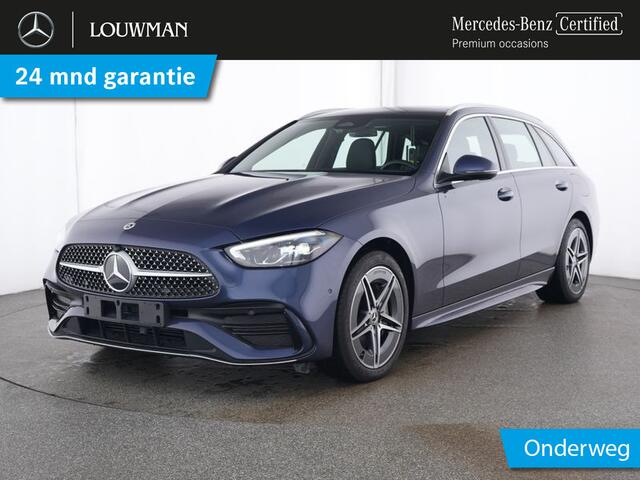 Mercedes-Benz C-KLASSE Estate 300 e AMG Plug-In Hybride AMG Line | Trekhaak | Panorama Schuif-Kanrteldak | Distronic | Stuur en Stoelverwarming. Inclusief 24 maanden Mercedes-Benz Certified garantie voor Europa.
