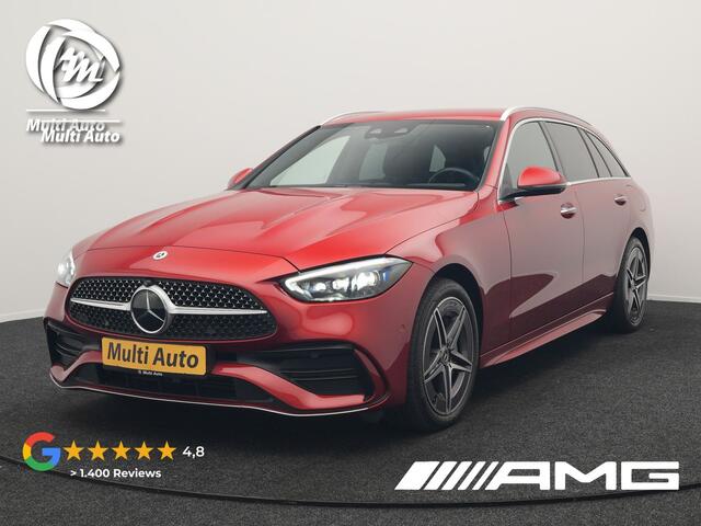 Mercedes-Benz C-KLASSE Estate 300 e AMG Line Plug In Hybrid 313pk Dealer O.H PHEV | Trekhaak af Fabriek | Adaptive Cruise | 360 Camera | Digital LED | Burmester Soundsystem | Alcantara Sportstoelen Verwarmd | Sfeerverlichting | Keyless |