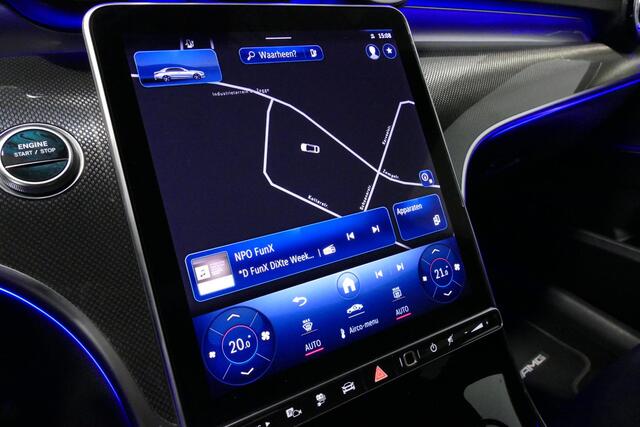 Mercedes-Benz C-KLASSE 300 e AMG Line / C63s AMG Diffuser / Panamericana Grill / Panoramadak / Elektr. verstelbare voorstoelen + memory / Head-up Display / Ambienteverlichting Premium / Stoelverwarming / Apple Carplay - Android Auto / Rondomzichtcamera / 20'' LMV / LED High Per