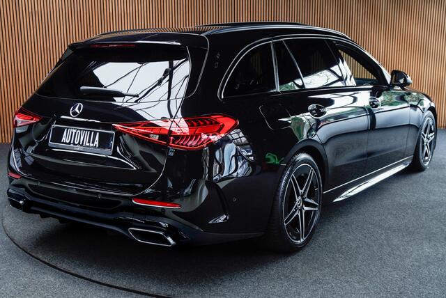 Mercedes-Benz C-KLASSE Estate 180 AMG Line Panodak Leer 360° Memory Distronic+ Matrix Laser Navi LED Nightpack Elektr. trekhaak PTS Ambient Plus Elekt. achterklep LM velgen BTW auto!