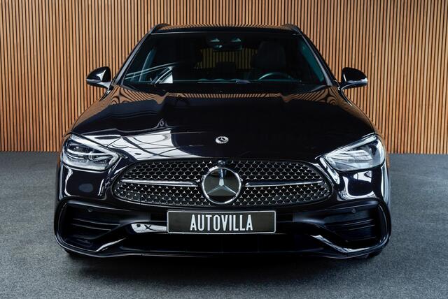 Mercedes-Benz C-KLASSE Estate 180 AMG Line Panodak Leer 360° Memory Distronic+ Matrix Laser Navi LED Nightpack Elektr. trekhaak PTS Ambient Plus Elekt. achterklep LM velgen BTW auto!