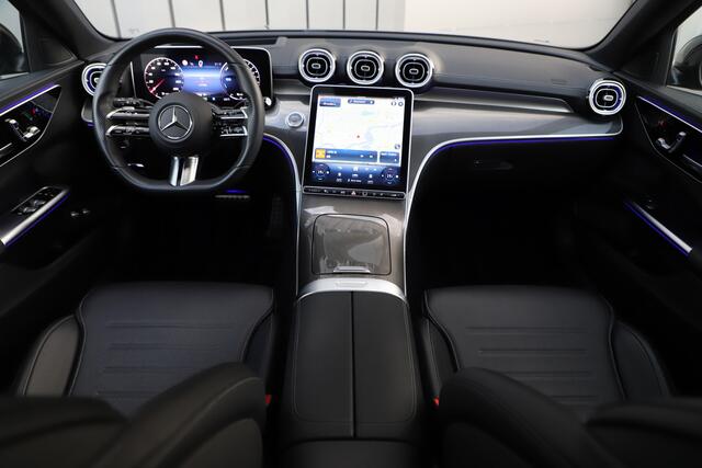 Mercedes-Benz C-KLASSE 300e AMG | 313PK | Head-up | Keyless-go | Sfeerverlichting | Memory | Pano | Leder | Standkachel | Trekhaak | 2022.