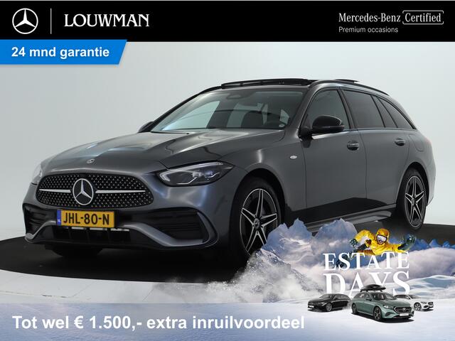 Mercedes-Benz C-KLASSE Estate 300 e AMG Plug-In Hybride AMG Line | Night Pakket | Trekhaak | Panorama Schuif-Kanteldak | Dodehoek Assist. Inclusief 24 maanden MB Certified garantie voor Europa.
