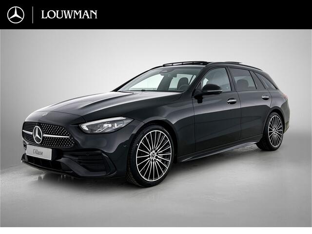 Mercedes-Benz C-KLASSE Estate 180 Business Solution AMG | Comfortpakket Plus | Nightpakket | Middenconsole metaalstructuur | Trekhaak | Panoramaschuifdak | DISTRONIC | 360° camera | Smartphone integratie | GUARD 360° Plus |