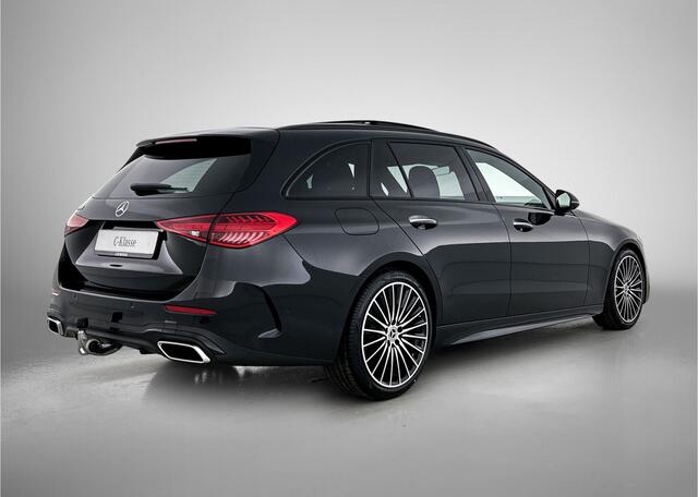 Mercedes-Benz C-KLASSE Estate 180 Business Solution AMG | Comfortpakket Plus | Nightpakket | Middenconsole metaalstructuur | Trekhaak | Panoramaschuifdak | DISTRONIC | 360° camera | Smartphone integratie | GUARD 360° Plus |