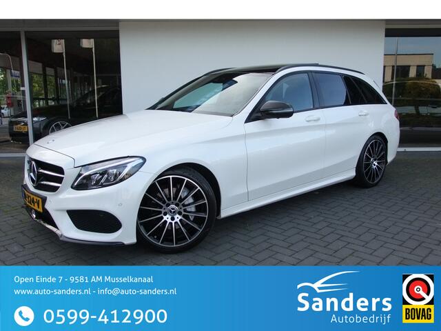 Mercedes-Benz C-KLASSE Estate 180 AMG Sport Edition / Parelmoerwit Diamantweiss/ 19 inch/ Panorama/ 360 camera/ Dodehoekassist/ Grootlicht assist/ Multibeam/ 9G automaat/ Sfeerverlichting/ Winterset