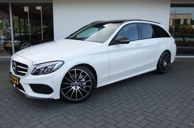 Mercedes-Benz C-KLASSE Estate 180 AMG Sport Edition / Parelmoerwit Diamantweiss/ 19 inch/ Panorama/ 360 camera/ Dodehoekassist/ Grootlicht assist/ Multibeam/ 9G automaat/ Sfeerverlichting/ Winterset