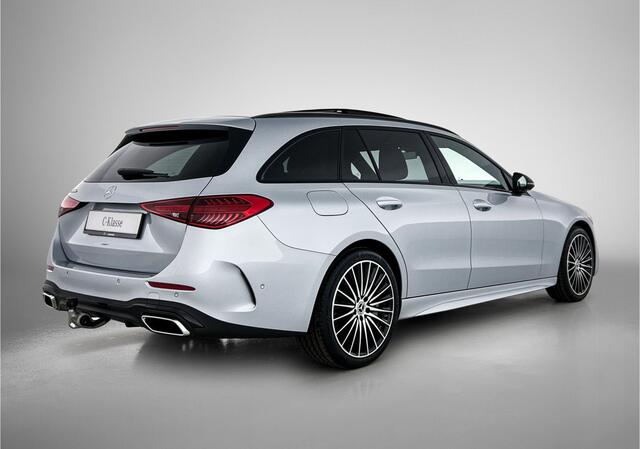 Mercedes-Benz C-KLASSE Estate 300 e 140 Years Edition | Comfortpakket Plus | Nightpakket | Parkeerpakket met 360°-camera | Trekhaak | Middenconsole metaalstructuur | Panoramaschuifdak | Warmtewerend, donkergetint glas | 19" multispaaks lichtmetalen AMG-velgen | GUARD 360° Plus
