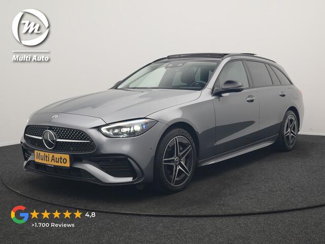 Mercedes-Benz C-KLASSE Estate 300 e AMG Line PHEV 313pk Dealer O.H | Trekhaak Af Fabriek | Panodak | 360 Camera | Adaptive Cruise | Digital LED | Alcatara Sportstoelen Memory & Verwarmd | BLIS | Sfeerverlichting | Apple Carplay | Virtual | Navigatie | DAB | 18"L.M | Plug In Hyb