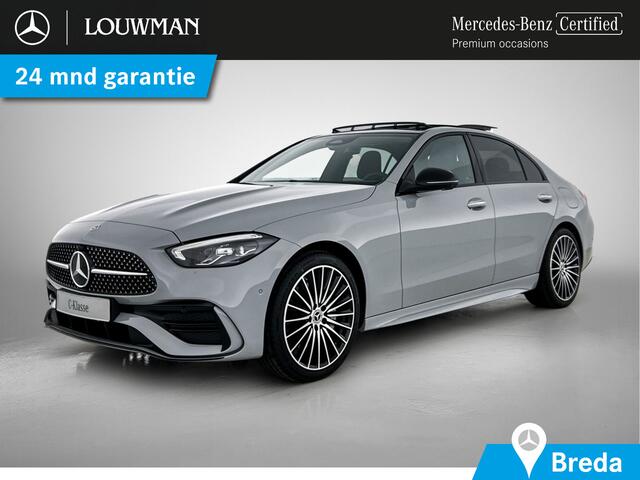 Mercedes-Benz C-KLASSE 300 e Business Solution AMG | Panoramadak | Trekhaak | 360° camera | Nightpakket | Multispaaks velgen | Inclusief 24 maanden MB Certified garantie voor Europa.