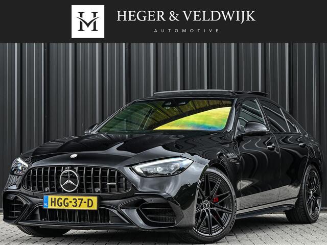 Mercedes-Benz C-KLASSE AMG 63 S E Performance | Achterasbesturing | Panoramadak | 360 Camera | Burmester | Memory seats | Carbon inleg | Ambiance interieur |