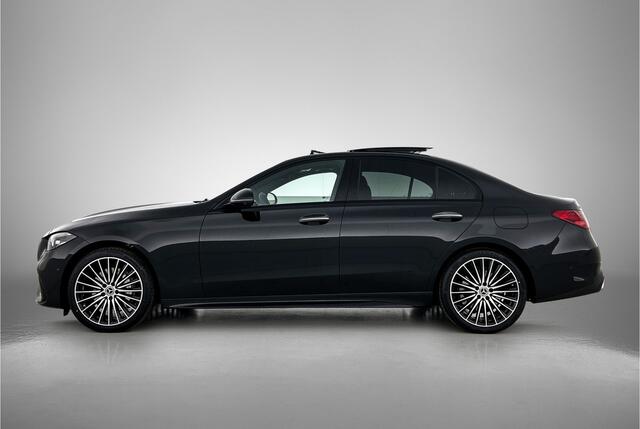 Mercedes-Benz C-KLASSE 300 e 140 Years Edition | Comfortpakket Plus | Nightpakket | Parkeerpakket met 360°-camera | Trekhaak | GUARD 360° Plus | Middenconsole metaalstructuur | Panoramaschuifdak | 19" multispaaks lichtmetalen AMG-velgen | GUARD 360° Plus |