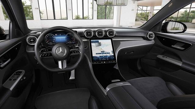 Mercedes-Benz C-KLASSE 300 e AMG Line | Panoramadak | Night | Sfeerverlichting | Getint glas | Stoelverwarming | Keyless | 360 graden camera |