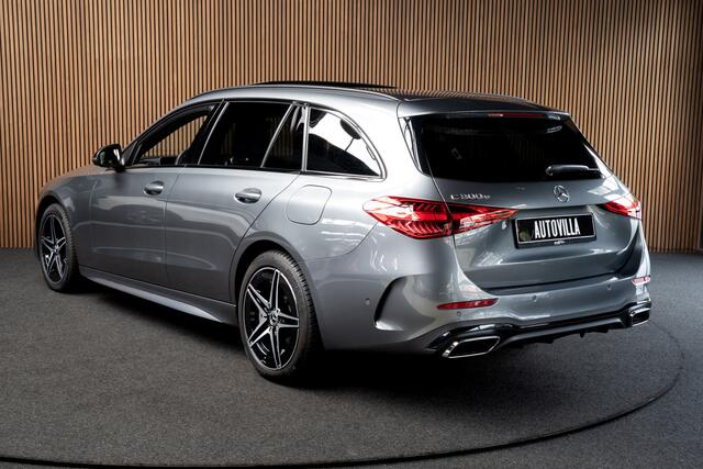 Mercedes-Benz C-KLASSE Estate 300e AMG Line Leer 360° Memory seats Matrix LED Laser Navi LED Nightpack PTS Ambient Elekt. achterklep Elektr. trekhaak Climate LM velgen BTW auto!