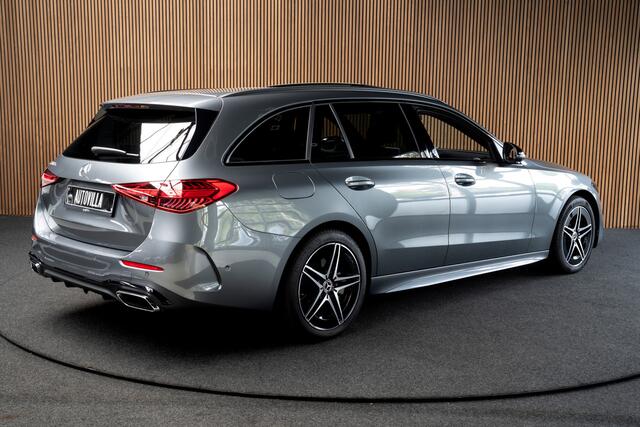 Mercedes-Benz C-KLASSE Estate 300e AMG Line Leer 360° Memory seats Matrix LED Laser Navi LED Nightpack PTS Ambient Elekt. achterklep Elektr. trekhaak Climate LM velgen BTW auto!