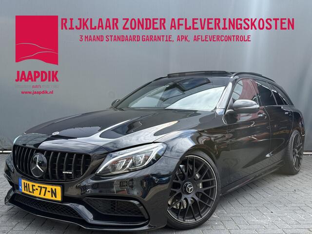 Mercedes-Benz C-KLASSE 63-AMG Estate BWJ 2017 | 476 PK | BURMESTER | PANO | ADAPT. CRUISE | AUTO PILOT | MULTIBEAM | HUD | MEMORY | DODE HOEK | VOL LEDER | CAM. | SPORTUITLAAT | VERLAAGD | STOELVERW. |