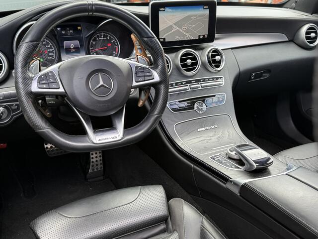 Mercedes-Benz C-KLASSE 63-AMG Estate BWJ 2017 | 476 PK | BURMESTER | PANO | ADAPT. CRUISE | AUTO PILOT | MULTIBEAM | HUD | MEMORY | DODE HOEK | VOL LEDER | CAM. | SPORTUITLAAT | VERLAAGD | STOELVERW. |