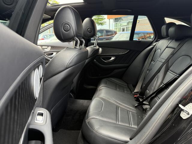 Mercedes-Benz C-KLASSE 63-AMG Estate BWJ 2017 | 476 PK | BURMESTER | PANO | ADAPT. CRUISE | AUTO PILOT | MULTIBEAM | HUD | MEMORY | DODE HOEK | VOL LEDER | CAM. | SPORTUITLAAT | VERLAAGD | STOELVERW. |