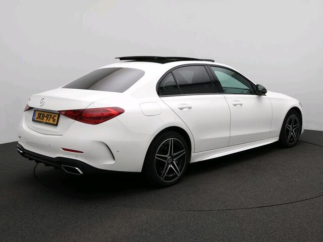 Mercedes-Benz C-KLASSE 300 e Business Solution AMG AMG Line | Night Pakket | Panorama Schuif-Kanteldak | Parkeerpakket met 360°-camera | Alarm | Sfeerverlichting. Inclusief 24 maanden MB Certified garantie voor Europa.