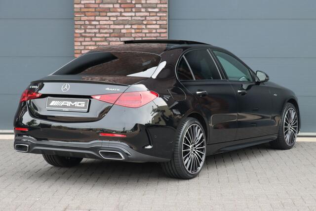 Mercedes-Benz C-KLASSE 400 e 4MATIC AMG Line | Distronic+ | Panoramadak | Nappa Leder | Burmester | Memory | Digital Light | HUD | Verwarmd Stuurwiel | Keyless Go | Surround Camera |
