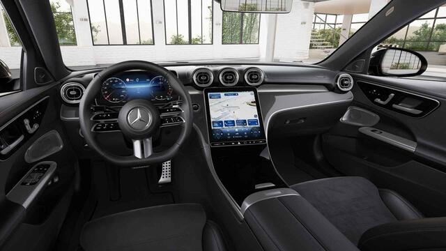 Mercedes-Benz C-KLASSE 300e Business Solution AMG | Trekhaak | Burmester | 360° camera | Panoramaschuifdak | Nightpakket | Stoelverwarming voor |