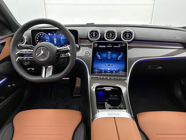 Mercedes-Benz C-KLASSE 300 e 140 Years Edition | Comfortpakket Plus | Nightpakket | Parkeerpakket met 360°-camera | Trekhaak | Panoramaschuifdak | Middenconsole metaalstructuur | DISTRONIC | GUARD 360° Plus | 19" multispaaks lichtmetalen AMG-velgen |
