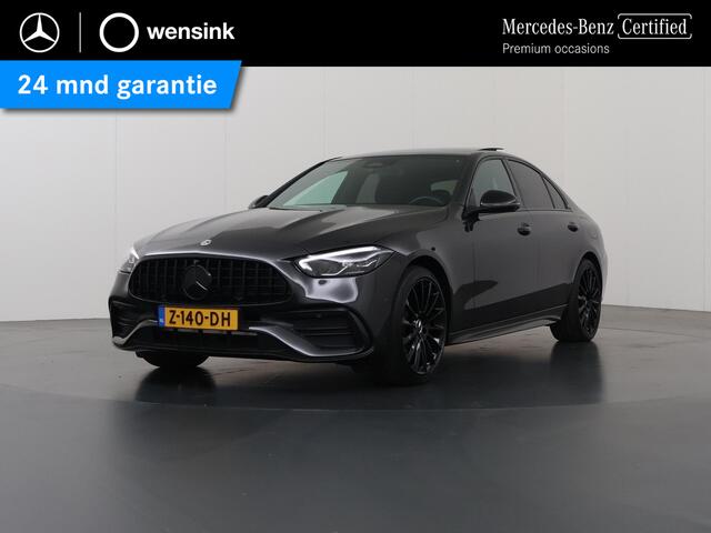 Mercedes-Benz C-KLASSE 300 e AMG Line | Panoramadak | Night | Sfeerverlichting | Getint glas | Stoelverwarming | Keyless | 360 graden camera |