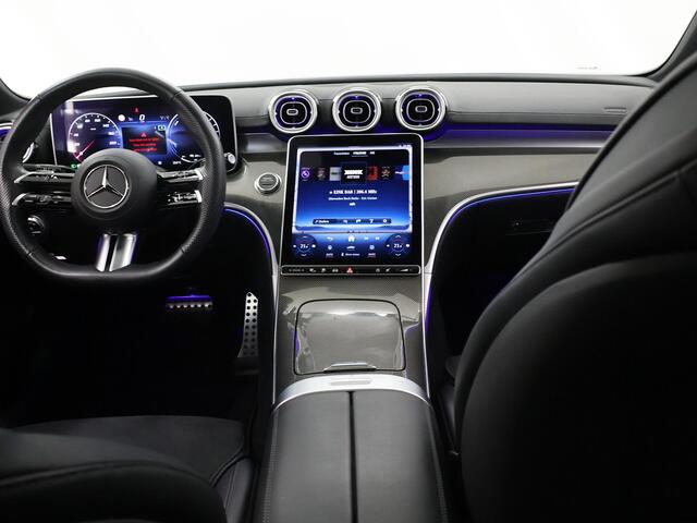 Mercedes-Benz C-KLASSE 300 e AMG Line | Trekhaak | 360 graden camera | Night | Panoramadak | Digital Light | Memory stoelen |