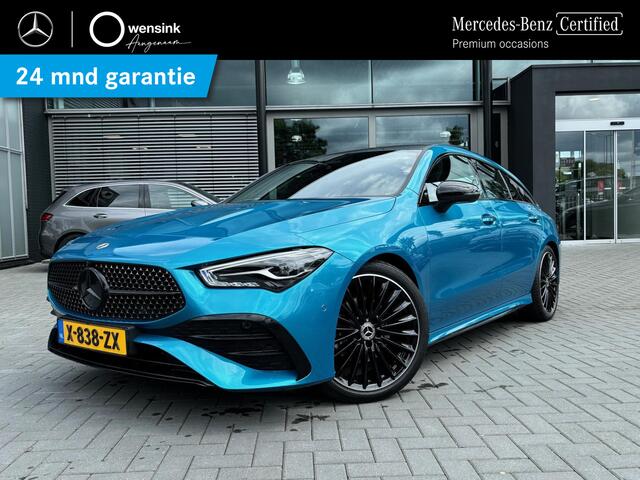Mercedes-Benz CLA-KLASSE Shooting Brake 180 AMG Line | Panoramaschuifdak in glas | Sfeerverlichting | Achteruitrijcamera | (19 inch) multispaaks | Nightpakket |